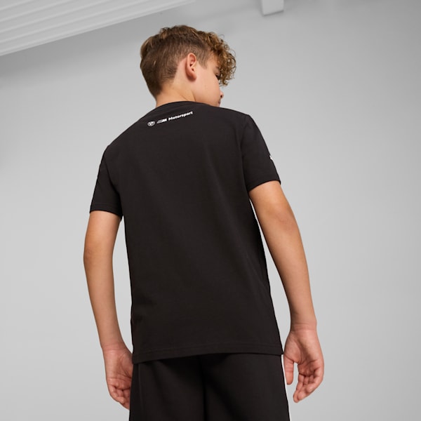 Camiseta con estampado de auto BMW M Motorsport para niños grandes, PUMA Black, extralarge