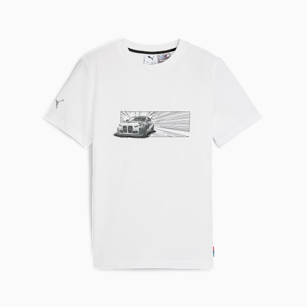 Playera BMW M Motorsport Car para adolescentes, PUMA White, extralarge