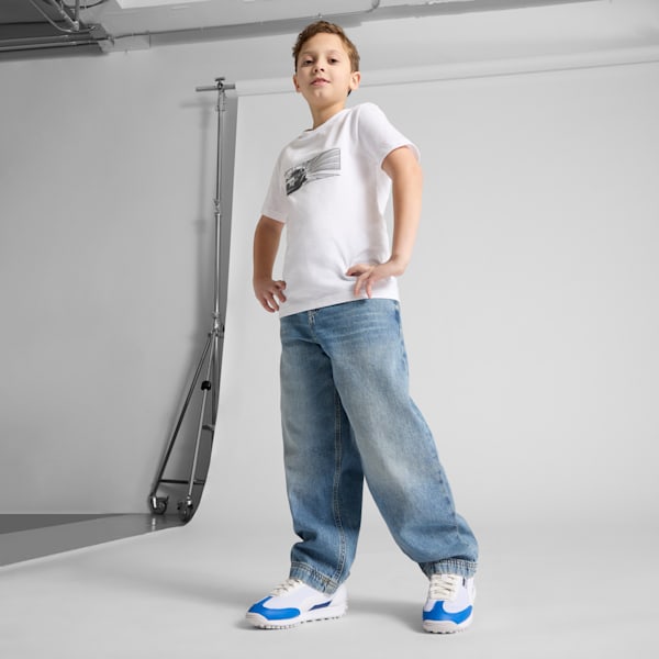 Camiseta con estampado de auto BMW M Motorsport para niños grandes, PUMA White, extralarge