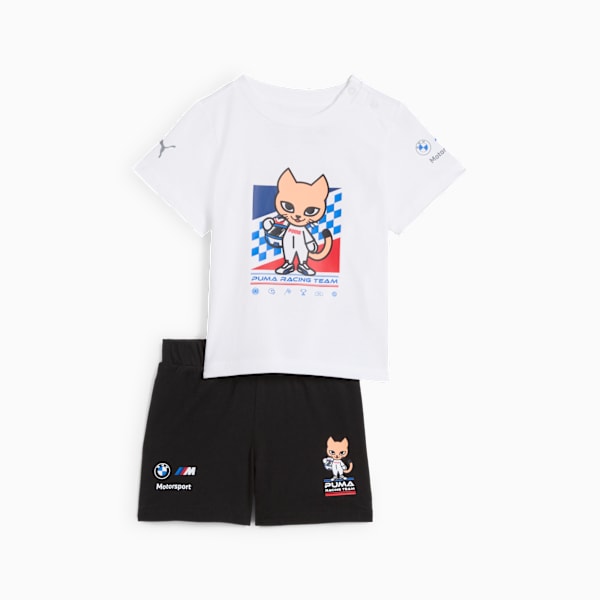 Conjunto de playera y shorts BMW M Motorsport para infantes, PUMA White, extralarge