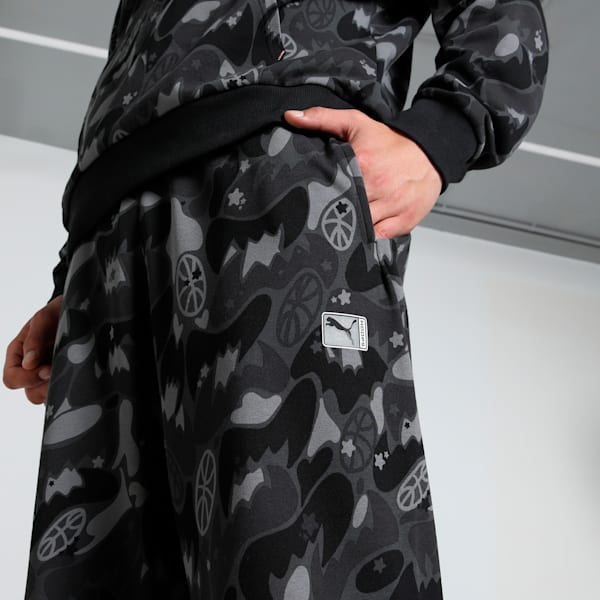 Dress Code Camo Men's Basketball Sweatpants, PUMA Black-AOP, extralarge-IND