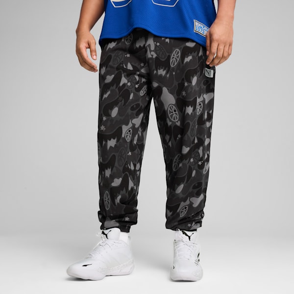 Dress Code Camo Basketball Men's Sweatpants, PUMA Black-AOP, extralarge