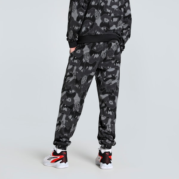 Dress Code Camo Men's Basketball Sweatpants, PUMA Black-AOP, extralarge-IND