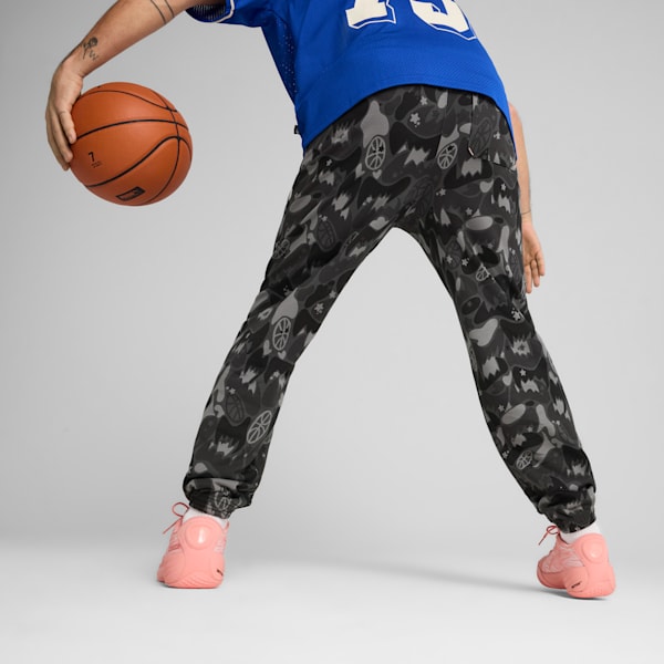 Dress Code Camo Basketball Men's Sweatpants, PUMA Black-AOP, extralarge