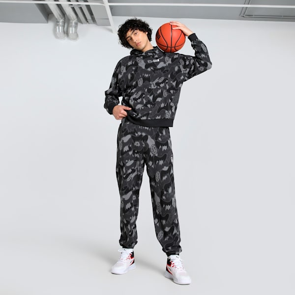 Dress Code Camo Men's Basketball Sweatpants, PUMA Black-AOP, extralarge-IND