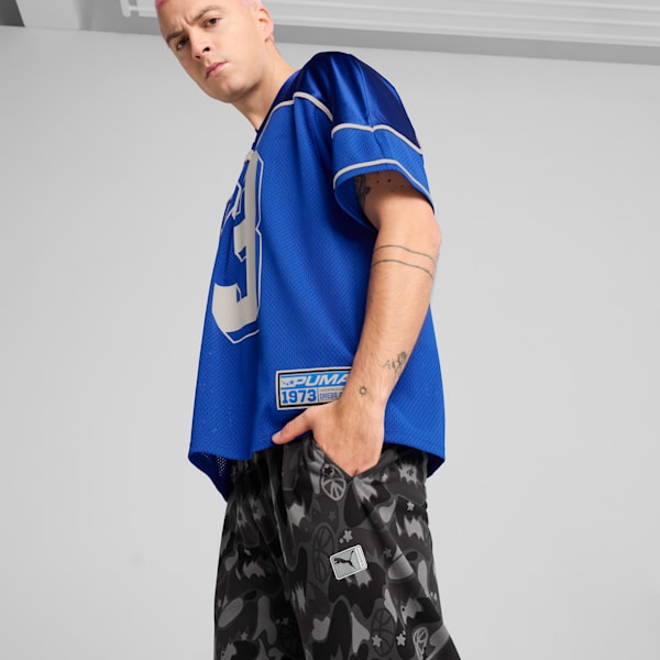 Dress Code Camo Basketball Men's Sweatpants, PUMA Black-AOP, extralarge