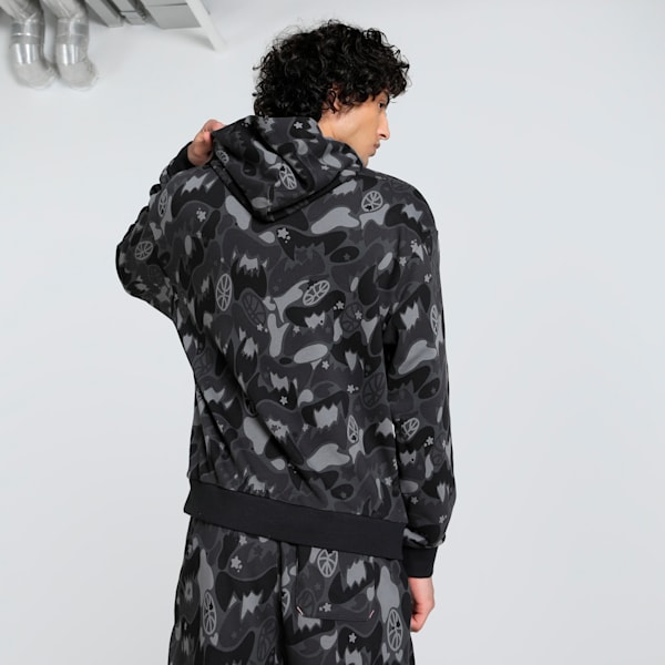 Dress Code Camo Men's Oversized Basketball Hoodie, PUMA Black-AOP, extralarge-IND