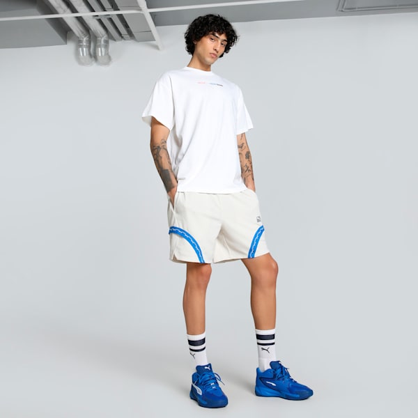Spicy Dylan Men's Oversized Basketball Tee, PUMA White, extralarge-IND