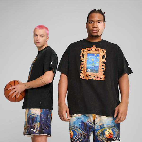 Playera de básquetbol para hombre Dylan Exhibit, PUMA Black, extralarge