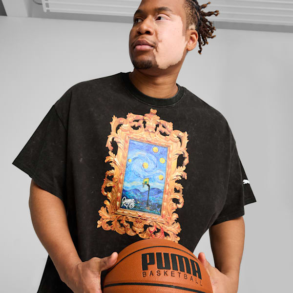 Dylan Exhibit Men's Basketball Tee, PUMA Black, extralarge