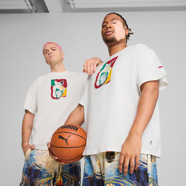 Dylan Exhibit Men's Basketball Tee, PUMA White, extralarge