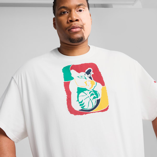 Dylan Exhibit Men's Basketball Tee, PUMA White, extralarge