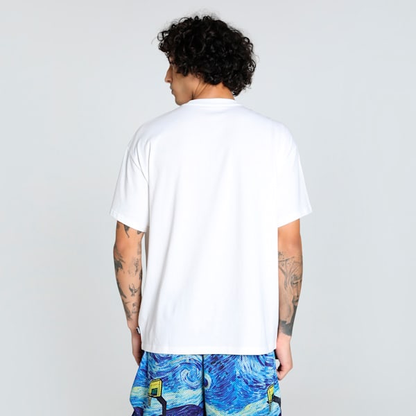 Dylan Exhibit Men's Oversized Basketball Tee, PUMA White, extralarge-IND