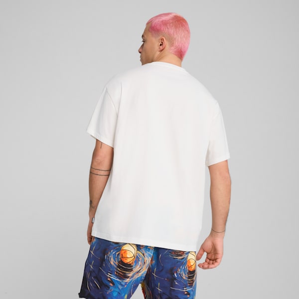 Playera de básquetbol para hombre Dylan Exhibit, PUMA White, extralarge