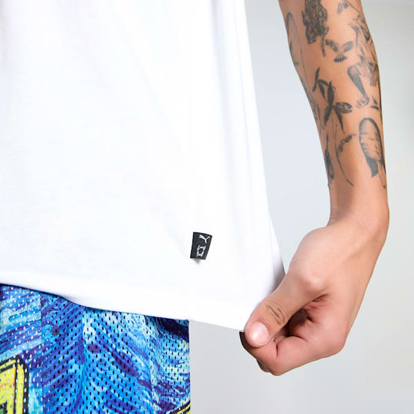 Dylan Exhibit Men's Oversized Basketball Tee, PUMA White, extralarge-IND