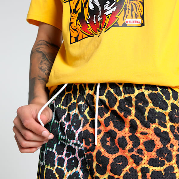 Melo Alien Skins Men's Oversized Basketball Shorts, PUMA Black-AOP, extralarge-IND