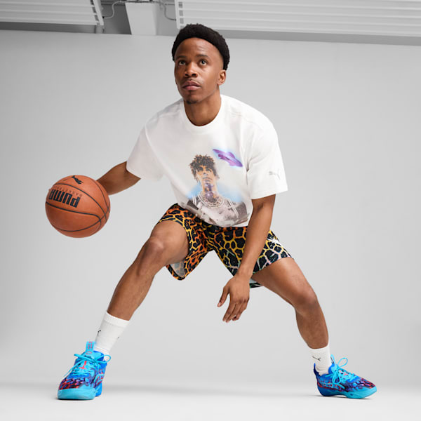 Short de básquetbol Alien Skins PUMA x LAMELO BALL, PUMA Black-AOP, extralarge