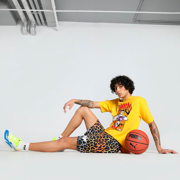 Melo Alien Skins Men's Oversized Basketball Shorts, PUMA Black-AOP, extralarge-IND