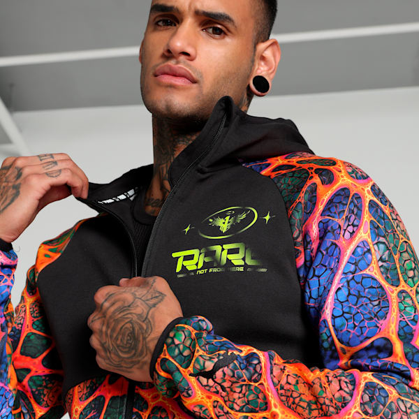 Melo Alien Skins Dime Men's Slim Fit Basketball Jacket, PUMA Black-AOP, extralarge-IND