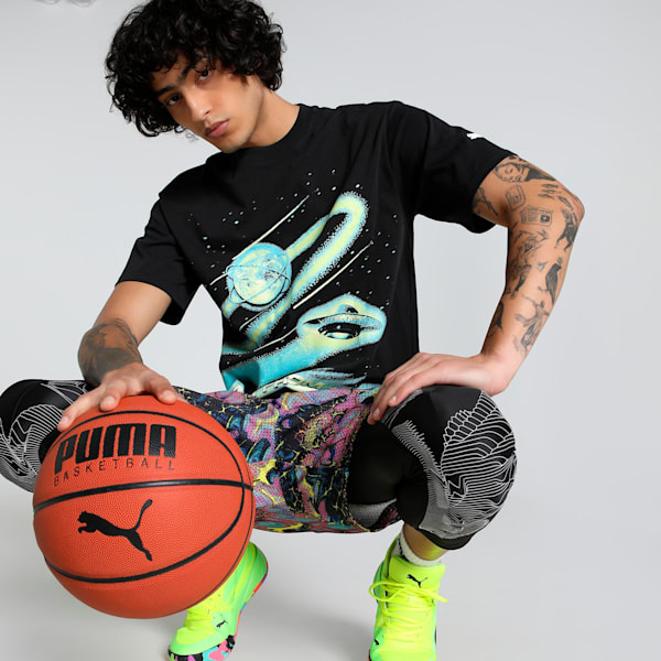 Melo Alien Skins Men's Oversized Basketball Tee, PUMA Black, extralarge-IND