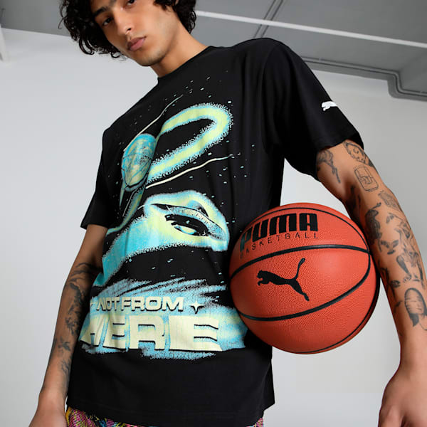 Melo Alien Skins Men's Oversized Basketball Tee, PUMA Black, extralarge-IND