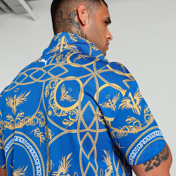 Melo Golden Men's Relaxed Fit Basketball Shirt, PUMA Team Royal-AOP, extralarge-IND