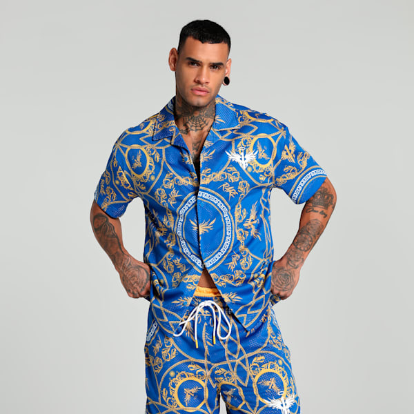 Melo Golden Men's Relaxed Fit Basketball Shirt, PUMA Team Royal-AOP, extralarge-IND