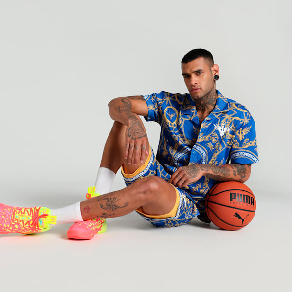 Melo Golden Men's Relaxed Fit Basketball Shirt, PUMA Team Royal-AOP, extralarge-IND