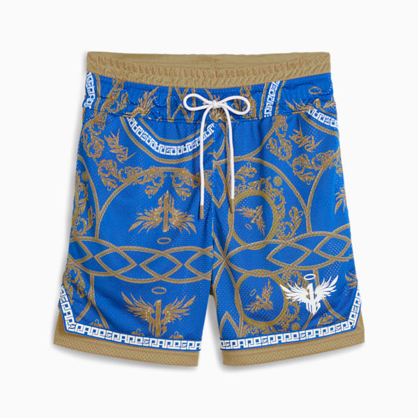 Shorts de básquet Golden para hombre, PUMA Team Royal-AOP, extralarge