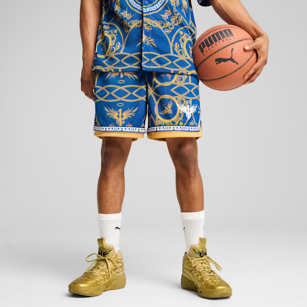 PUMA x LAMELO BALL Golden Child Men's Basketball Shorts, PUMA Team Royal-AOP, extralarge
