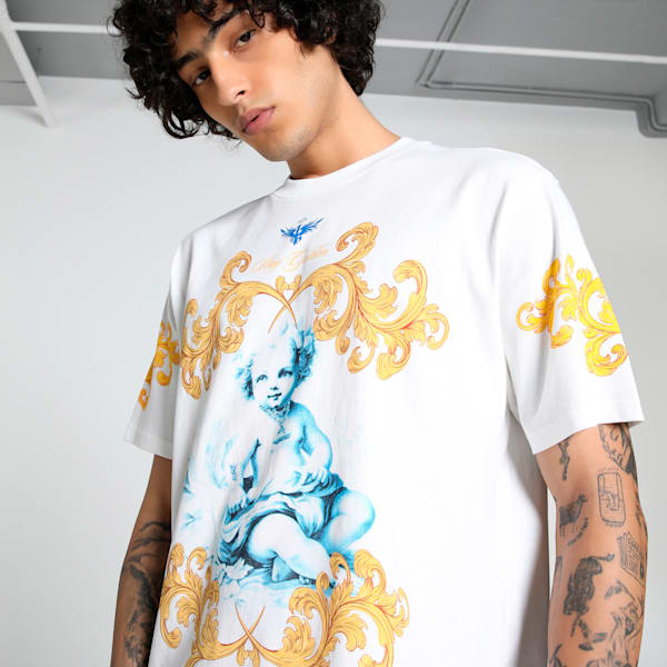 Melo Golden Men's Oversized Basketball Tee, PUMA White, extralarge-IND