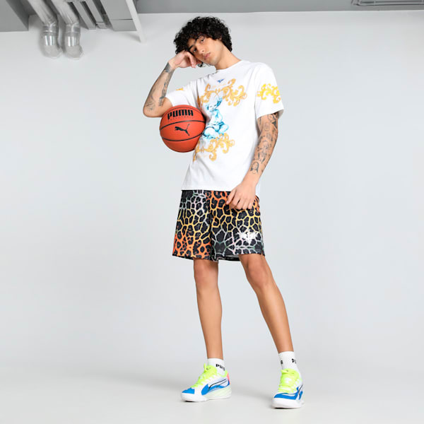 Melo Golden Men's Oversized Basketball Tee, PUMA White, extralarge-IND