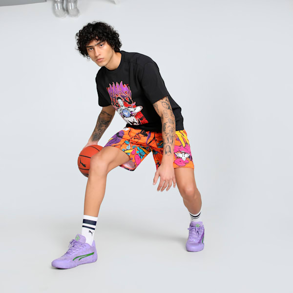 Melo Phoenix Men's Oversized Basketball Tee, PUMA Black, extralarge-IND