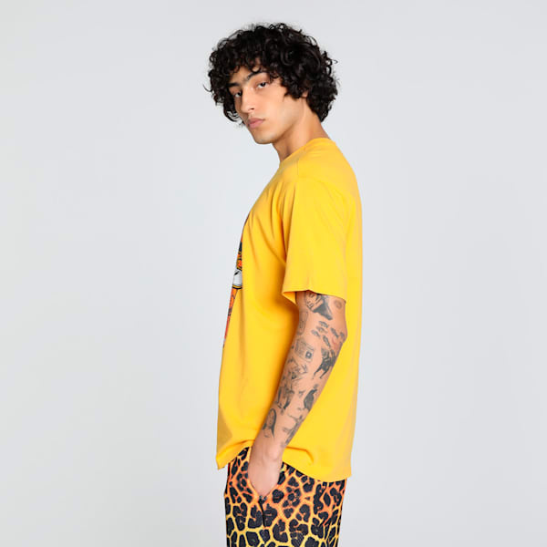 Melo Phoenix Men's Oversized Basketball Tee, Yellow Sizzle, extralarge-IND