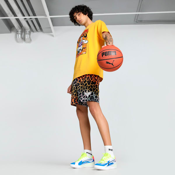 Melo Phoenix Men's Oversized Basketball Tee, Yellow Sizzle, extralarge-IND