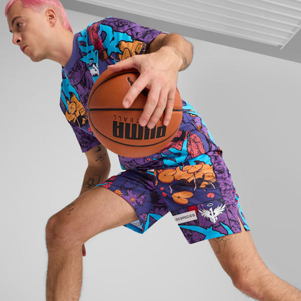 PUMA x LAMELO BALL Phoenix Men's Shorts, Blue Crystal-AOP, extralarge