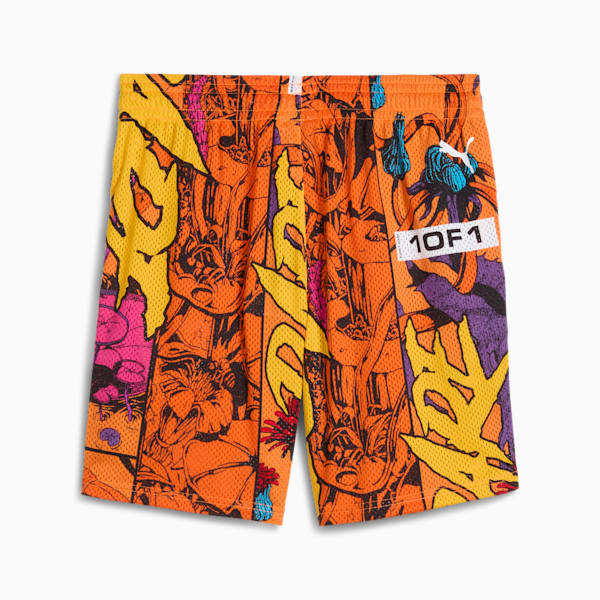 PUMA x LAMELO BALL Phoenix Men's Shorts, Orange Glow-AOP, extralarge