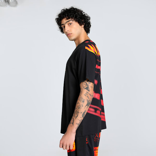 Scoot Caution Men's Boxy Basketball Tee, PUMA Black, extralarge-IND