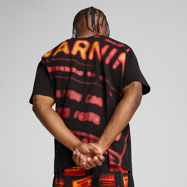 Scoot Caution Men's Boxy Basketball Tee, PUMA Black, extralarge