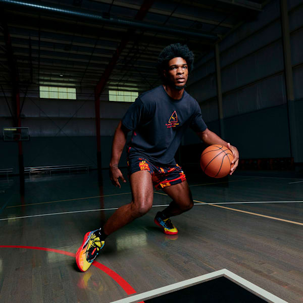 Scoot Caution Men's Boxy Basketball Tee, PUMA Black, extralarge