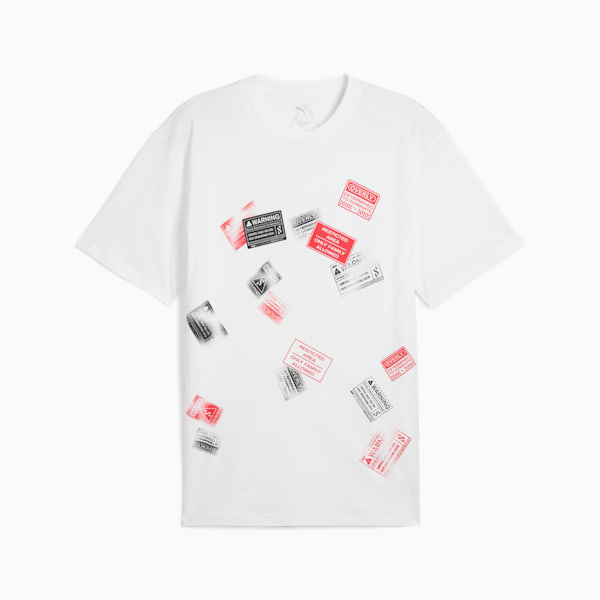 Scoot Caution Men's Graphic Tee, PUMA White, extralarge