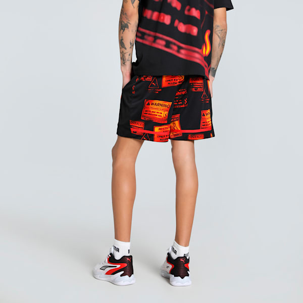 Scoot Caution All Jaws Men's Basketball Shorts, PUMA Black-AOP, extralarge-IND