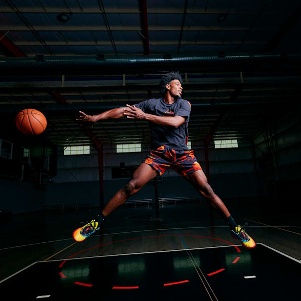 Shorts de basquetbol para hombre Scoot Caution All Jaws, PUMA Black-AOP, extralarge