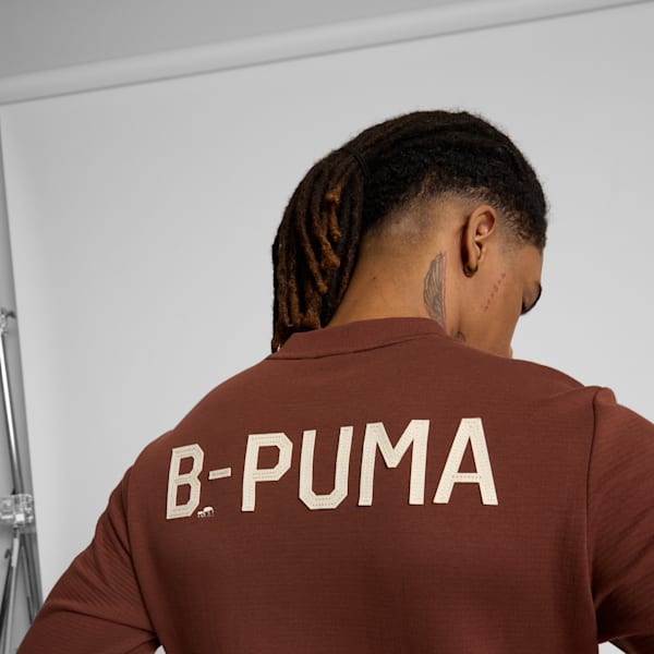 PUMA x THE BROOKLYN CIRCUS Men's V-Neck Crew Sweatshirt, Chocotart, extralarge