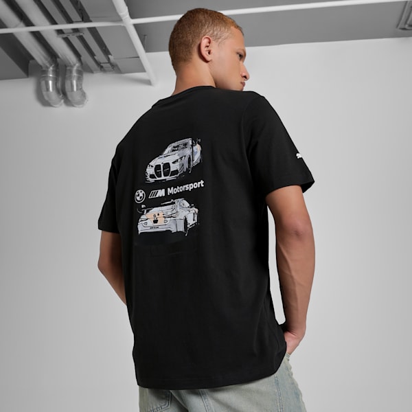 BMW M Motorsport Car Men's Graphic Tee, PUMA Black, extralarge-IND
