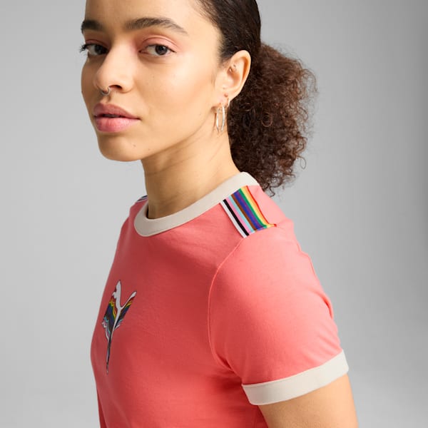 EQUAL LOVE CONFEDERATION Graphic Baby Tee Women, Peach Frost, extralarge
