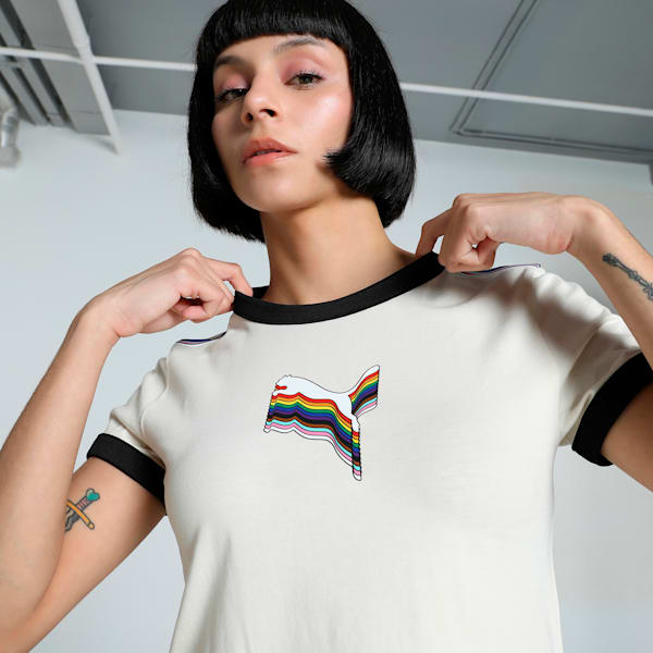 EQUAL LOVE CONFEDERATION Graphic Women's Slim Fit Crop Tee, Alpine Snow, extralarge-IND