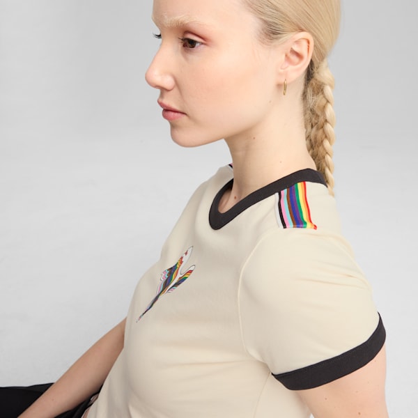 EQUAL LOVE CONFEDERATION Graphic Baby Tee Women, Alpine Snow, extralarge