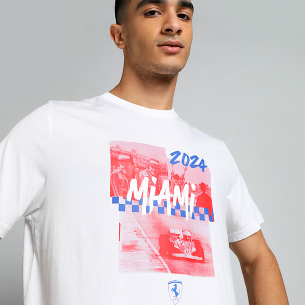 Scuderia Ferrari Miami Men's Tee, PUMA White, extralarge-IND