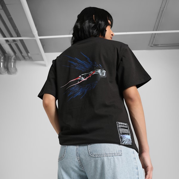 BMW M Motorsport Coloursplash Women's Relaxed Fit Tee, PUMA Black, extralarge-IND